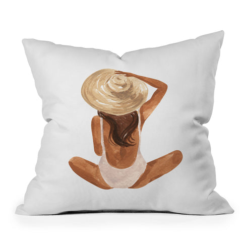 Sabina Fenn Illustration Mila I Outdoor Throw Pillow