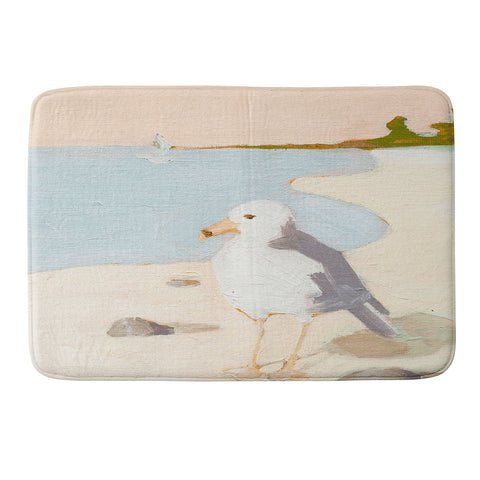 Sabina Fenn Illustration Seagull Memory Foam Bath Mat