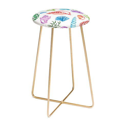 Sabina Fenn Illustration Seashells I Counter Stool