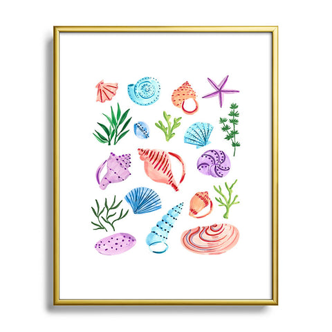 Sabina Fenn Illustration Seashells I Metal Framed Art Print