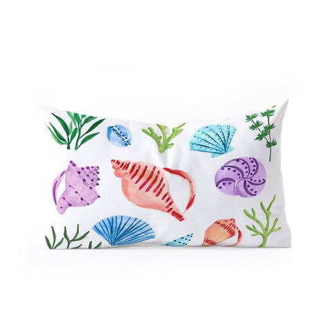 Sabina Fenn Illustration Seashells I Oblong Throw Pillow