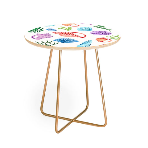 Sabina Fenn Illustration Seashells I Round Side Table