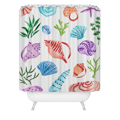 Sabina Fenn Illustration Seashells I Shower Curtain