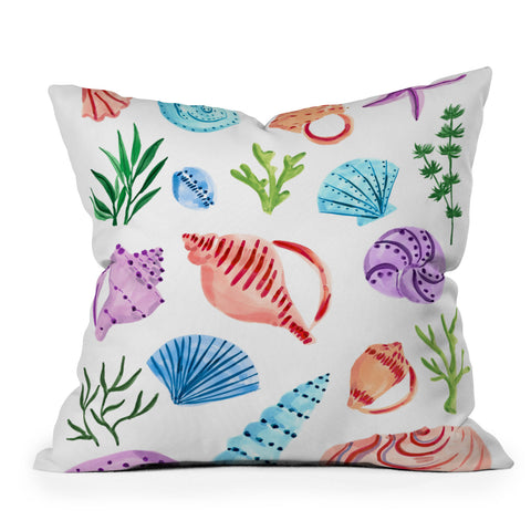 Sabina Fenn Illustration Seashells I Throw Pillow