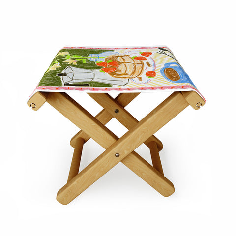 Sabina Fenn Illustration Still Life with Pancakes Folding Stool
