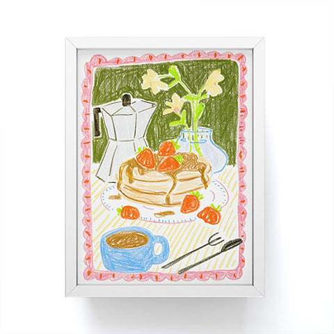 Sabina Fenn Illustration Still Life with Pancakes Framed Mini Art Print Square