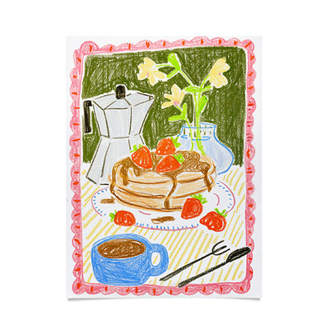 Sabina Fenn Illustration Still Life with Pancakes Poster