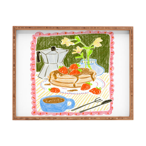 Sabina Fenn Illustration Still Life with Pancakes Rectangular Tray