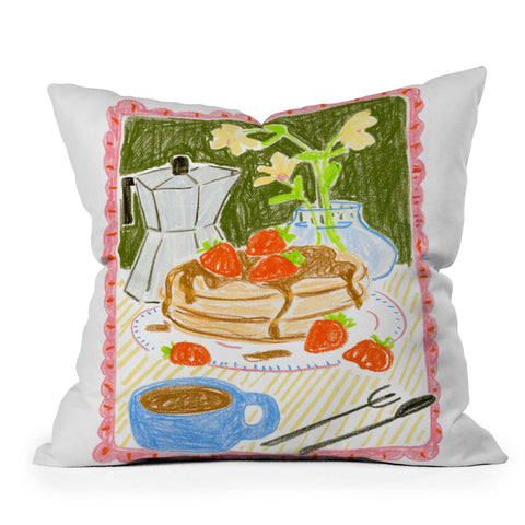 Sabina Fenn Illustration Still Life with Pancakes Throw Pillow