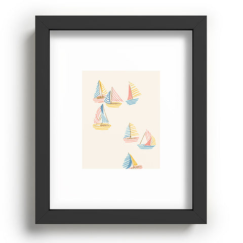 Sabina Fenn Illustration Striped sailboats Recessed Framing Rectangle