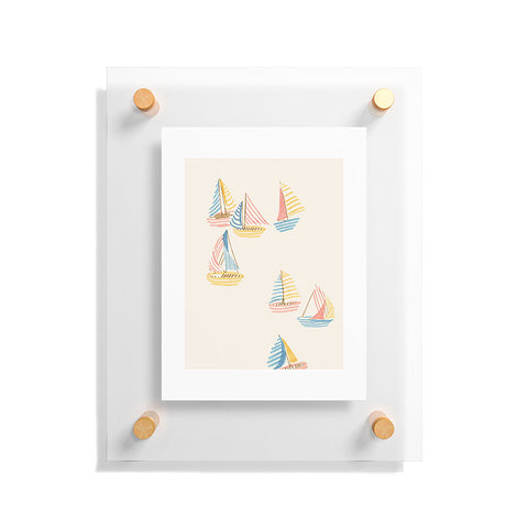 Sabina Fenn Illustration Striped sailboats Floating Acrylic Print