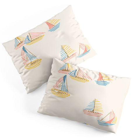 Sabina Fenn Illustration Striped sailboats Pillow Shams