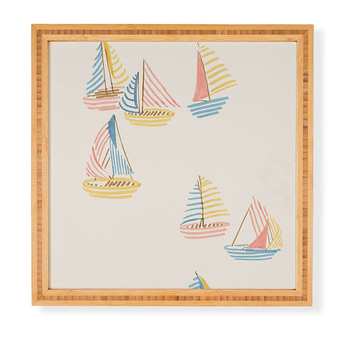 Sabina Fenn Illustration Striped sailboats Framed Wall Art