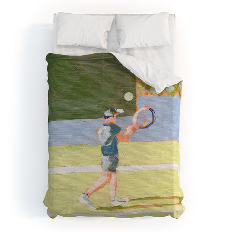 Sabina Fenn Illustration Tennis Player Duvet Cover