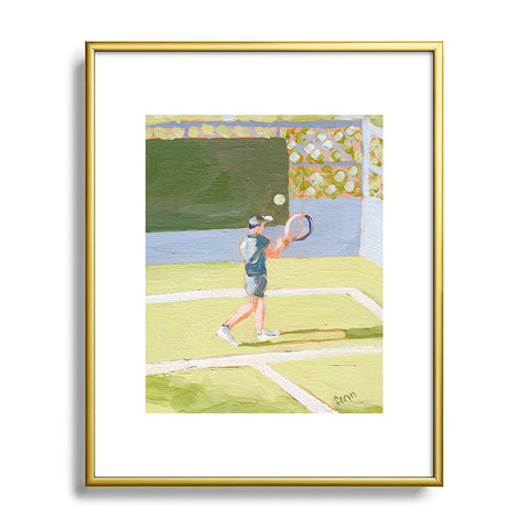 Sabina Fenn Illustration Tennis Player Metal Framed Art Print