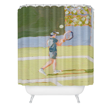 Sabina Fenn Illustration Tennis Player Shower Curtain