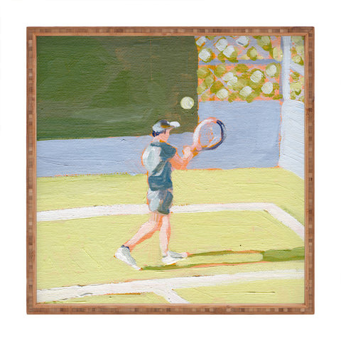 Sabina Fenn Illustration Tennis Player Square Tray