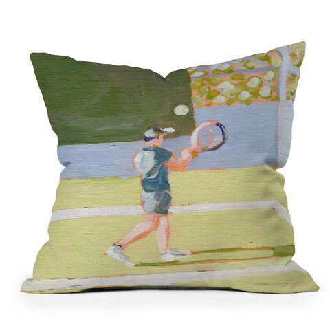 Sabina Fenn Illustration Tennis Player Throw Pillow