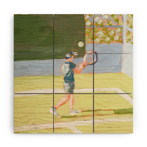 Sabina Fenn Illustration Tennis Player Wood Wall Mural