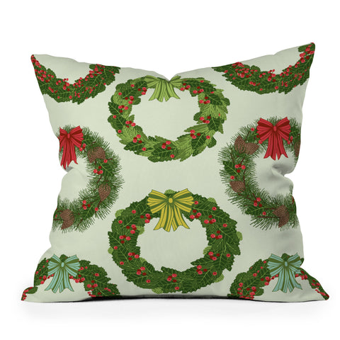 Sabine Reinhart Christmas Wreaths Outdoor Throw Pillow