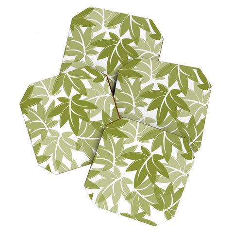 Sabine Reinhart Green Leaves Coaster Set