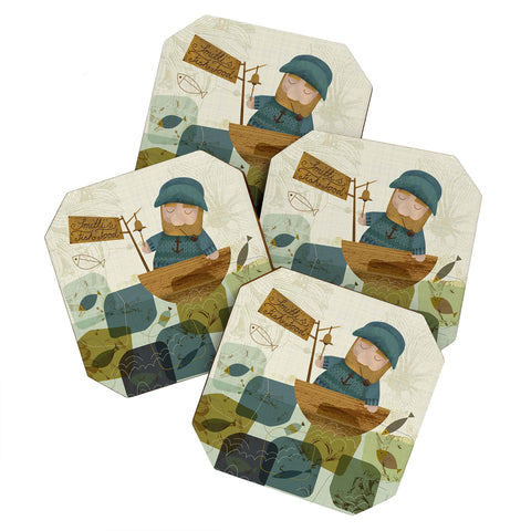 Sabine Reinhart One Fine Fisherman Coaster Set