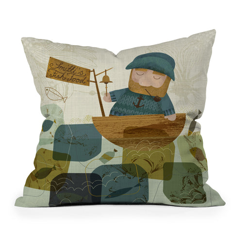 Sabine Reinhart One Fine Fisherman Outdoor Throw Pillow