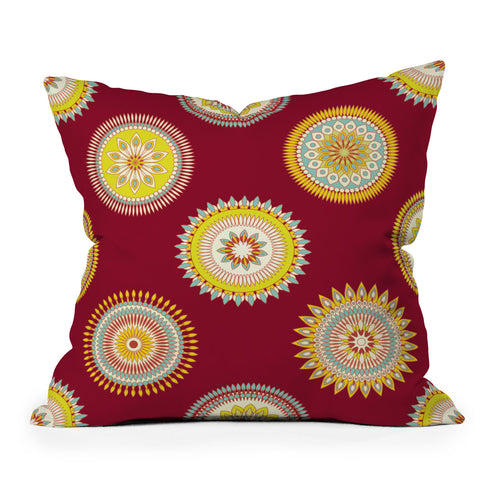 Sabine Reinhart Sameena Red Outdoor Throw Pillow