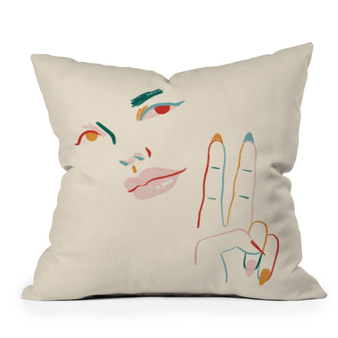 Sabrena Khadija Peace I Outdoor Throw Pillow