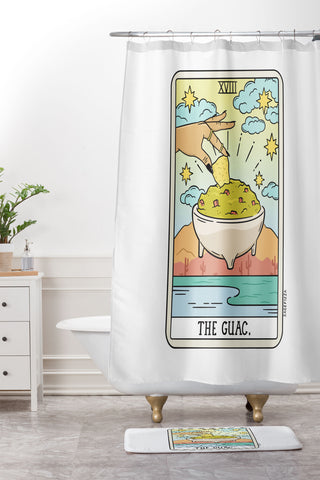 Sagepizza GUAC READING Shower Curtain And Mat