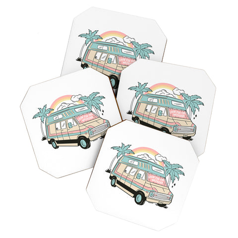 Sagepizza LIVIN FOR THE WEEKEND Coaster Set