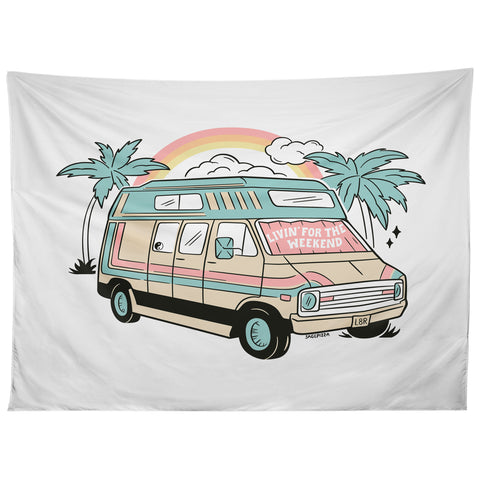 Sagepizza LIVIN FOR THE WEEKEND Tapestry