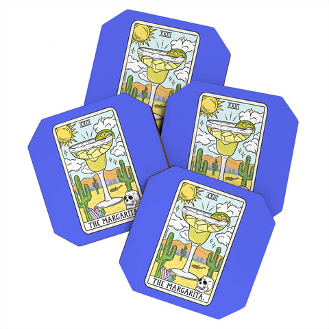 Sagepizza Margarita Reading Blue Coaster Set