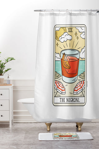 Sagepizza NEGRONI READING Shower Curtain And Mat