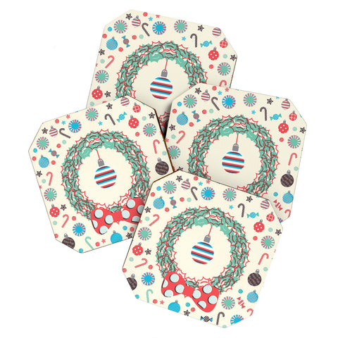 Sam Osborne Christmas Wreath Coaster Set