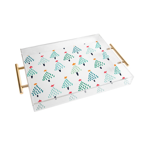 Sam Osborne Dotty Christmas Trees Polar Acrylic Tray