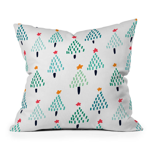 Sam Osborne Dotty Christmas Trees Polar Outdoor Throw Pillow