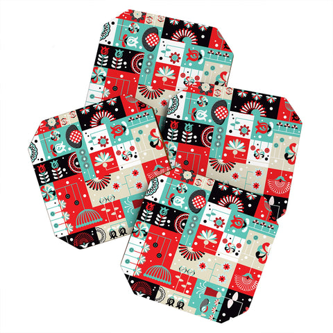 Sam Osborne Floral Grid Coaster Set