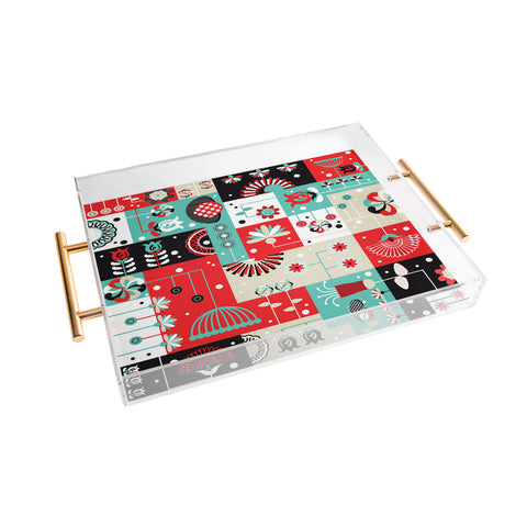 Sam Osborne Floral Grid Acrylic Tray