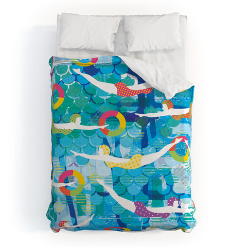 Sam Osborne Swimming Gala Duvet Cover
