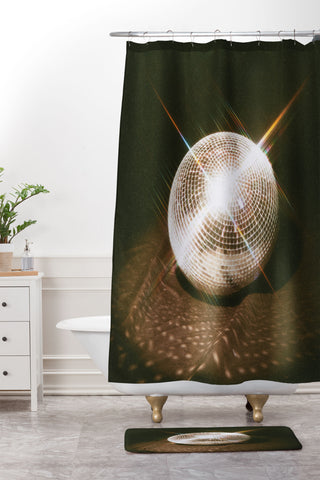 Samantha Hearn Disco Ball Art Shower Curtain And Mat