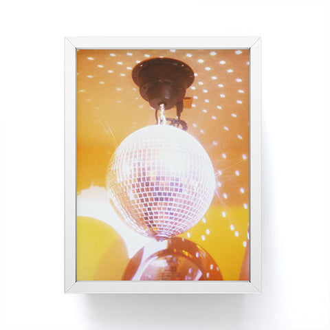 Samantha Hearn Yellow Groovy Disco Ball Framed Mini Art Print