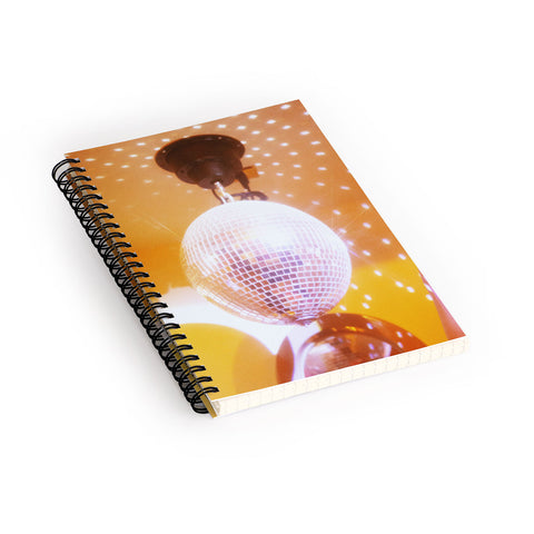Samantha Hearn Yellow Groovy Disco Ball Spiral Notebook