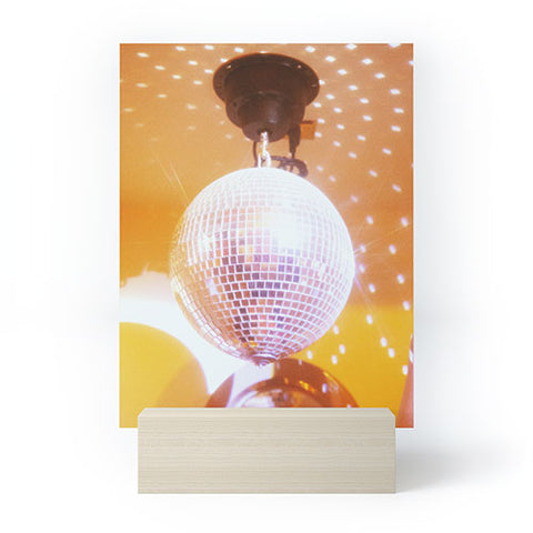 Samantha Hearn Yellow Groovy Disco Ball Mini Art Print