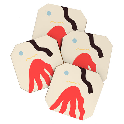 sandrapoliakov ABSTRACT PORTRAIT OF ANASTASIA Coaster Set