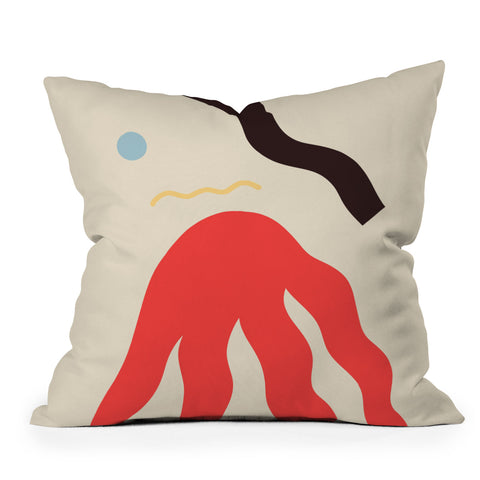 sandrapoliakov ABSTRACT PORTRAIT OF ANASTASIA Outdoor Throw Pillow