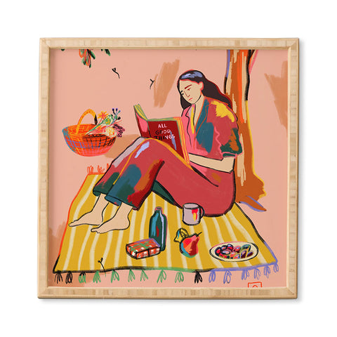 sandrapoliakov AUTUMN PICNIC IN A PARK Framed Wall Art