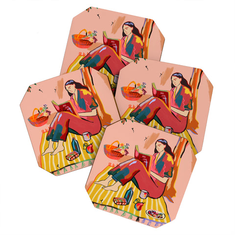 sandrapoliakov AUTUMN PICNIC IN A PARK Coaster Set