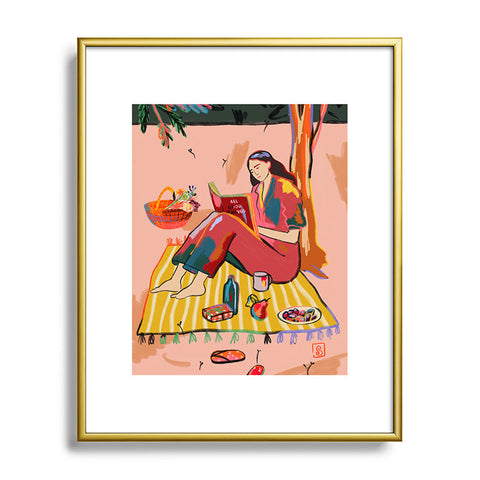 sandrapoliakov AUTUMN PICNIC IN A PARK Metal Framed Art Print