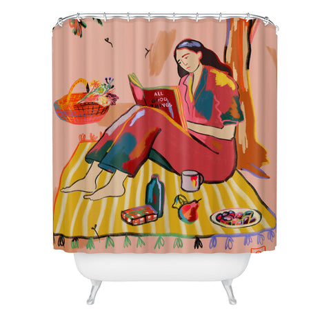 sandrapoliakov AUTUMN PICNIC IN A PARK Shower Curtain